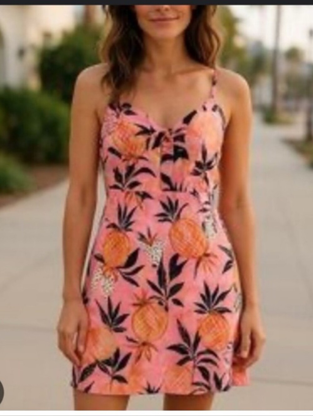 Farm Rio Pink Tropical Print Sundress